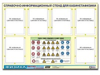 Стенд информационный "Правила техники безопасности в кабинете физики" (80х110, 6 карманов) - fgospostavki.ru - Дмитров