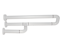 Поручень неоткидной трёхопорный с антибактериальным покрытием (белый) - fgospostavki.ru - Дмитров