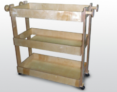 Тележка для спортинвентаря и игрушек (3 полки) 115х50х90см (фанера лак) - fgospostavki.ru - Дмитров