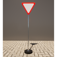 Знак дорожный "Уступите дорогу" 2.4 типоразмер 40 на стойке с основанием 3кг - fgospostavki.ru - Дмитров