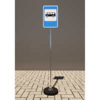 Знак дорожный "Место остановки автобуса" 5.16 типоразмер 40 на стойке с основанием 3кг - fgospostavki.ru - Дмитров