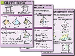 Комплект таблиц по геометрии "Стереометрия. Вычисление расстояний и углов в пространстве" (8 таблиц, А1, ламинированные) - fgospostavki.ru - Дмитров