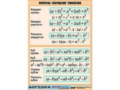 Таблица демонстрационная "Формулы сокращения умножения" (винил 70*100) - fgospostavki.ru - Дмитров