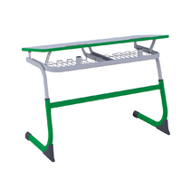 Парта SMARTY двухместная регулируемая по высоте (наклонная столешница) с антивандальной кромкой - fgospostavki.ru - Дмитров