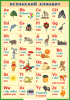 Таблица "Испанский алфавит в картинках (с транскрипцией)" (100х140 сантиметров, винил) - fgospostavki.ru - Дмитров