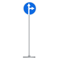 Знак дорожный " Движение прямо или направо" 4.1.4 типоразмер 40 на стойке с основанием 3кг - fgospostavki.ru - Дмитров