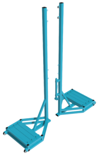 Стойки волейбольные для зала с механизмом натяжения (передвижная с противовесом, без сетки) - fgospostavki.ru - Дмитров