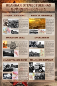 Стенд "Великая Отечественная война" (битвы) - fgospostavki.ru - Дмитров