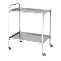 Столик процедурный передвижной с двумя полками металлический из стекла и нержавеющей стали - fgospostavki.ru - Дмитров