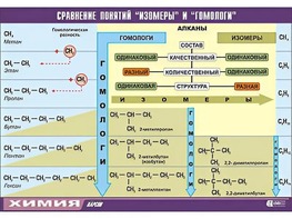 Таблица демонстрационная "Сравнение понятий изомер и гомолог" (винил 70x100) - fgospostavki.ru - Дмитров
