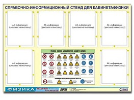 Стенд информационный "Правила техники безопасности в кабинете физики" (80х110, 6 карманов) - fgospostavki.ru - Дмитров