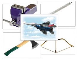 Набор предметных картинок "Оружие, военная техника. Инструменты" (48 штук, А4, с магнитами) - fgospostavki.ru - Дмитров
