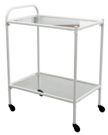 Столик процедурный передвижной металлический с двумя полками из стекла колеса мебельные - fgospostavki.ru - Дмитров