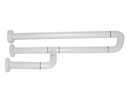 Поручень неоткидной трёхопорный с антибактериальным покрытием (белый) - fgospostavki.ru - Дмитров
